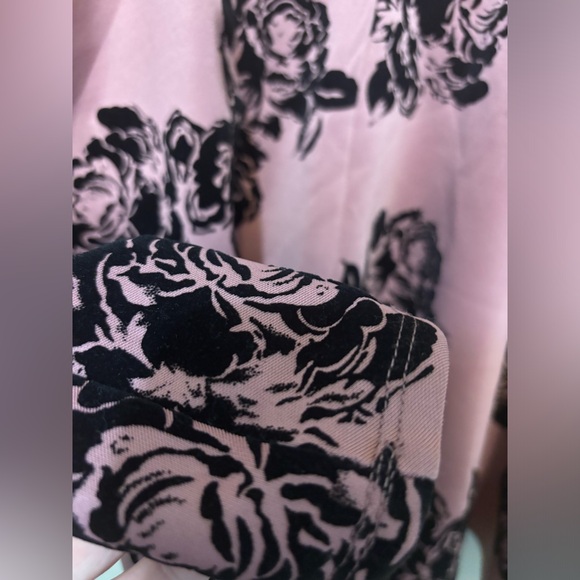 TRIXXI Skater Dress Mesh Neckline, Velvet Florals - Picture 6 of 9